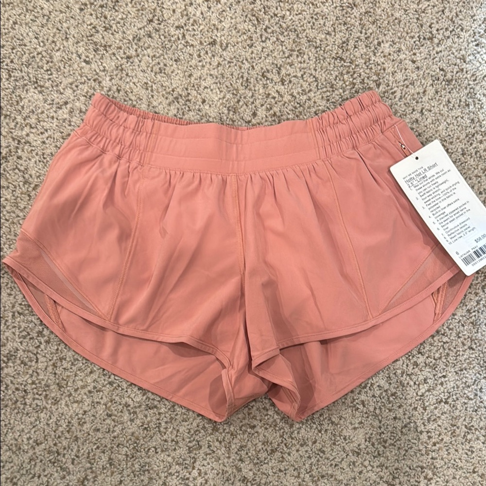 NWT Lululemon Hotty Hot LR Shorts 2.5” inseam. Pink Savannah 6